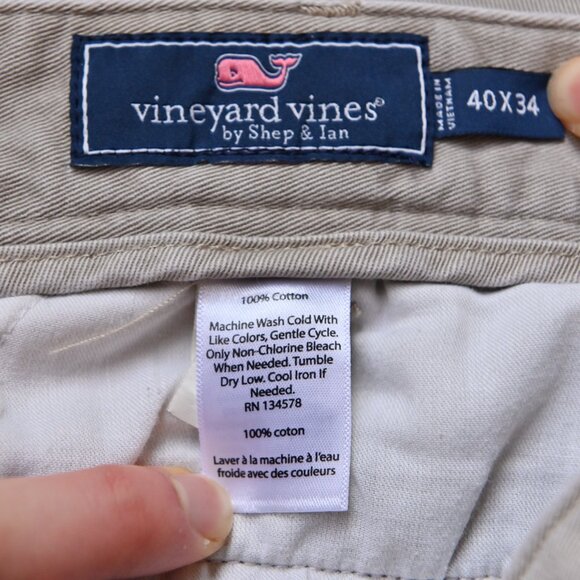 Vineyard Vines 90s Career Preppy Pleated Front Khakis Chinos Club Pants 40x34 - Picture 8 of 14